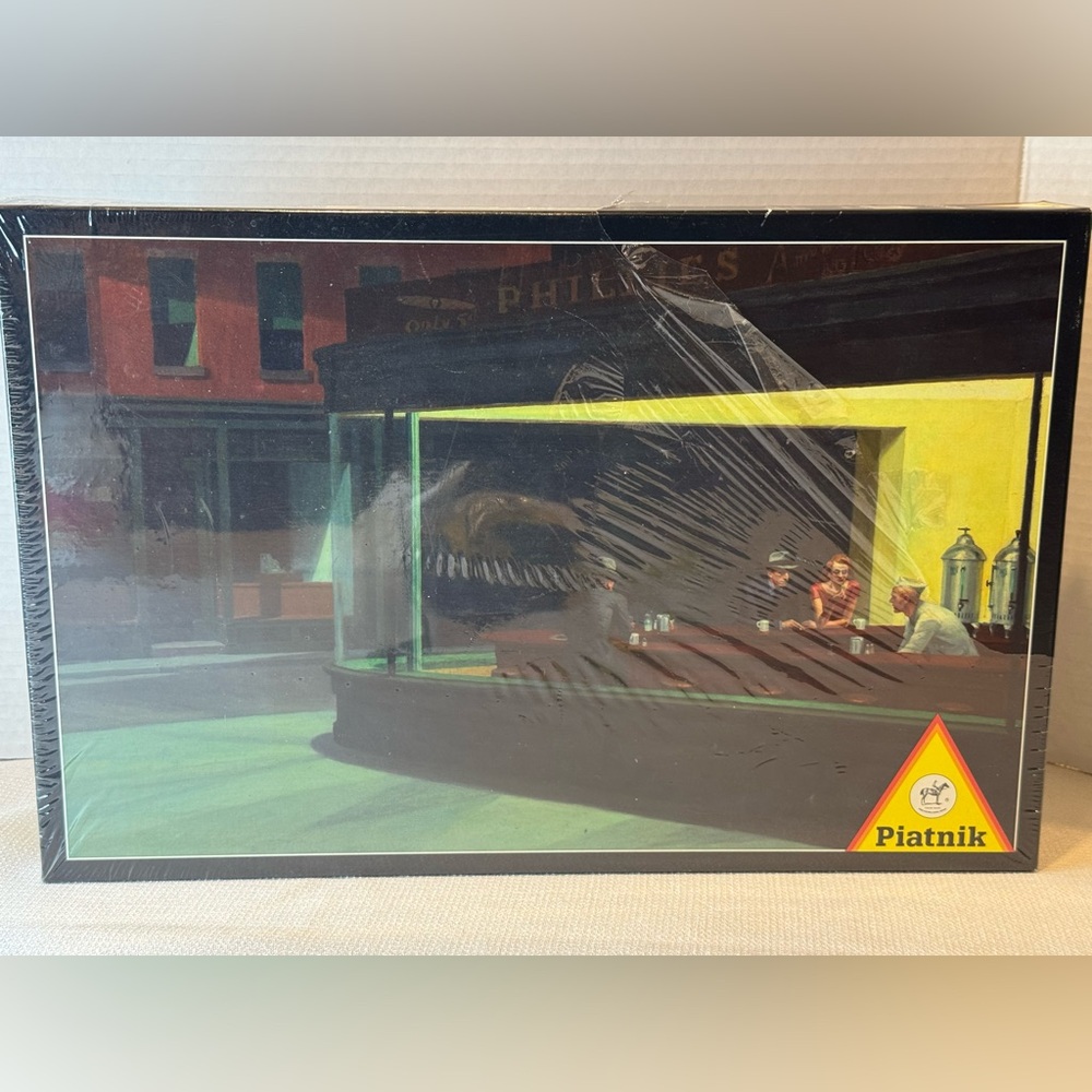 New/Sealed Piatnik 1000 Piece Puzzle featuring 'Nighthawks' by Edward Hopper